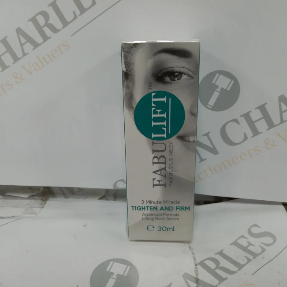 SEALED AND BOXED FABULIFT 3 MINUTE MIRACLE TIGHTEN AND FIRM LIFTING NECK SERUM - 30ML 