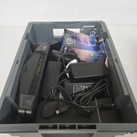 APPROXIMATELY 8 ASSORTED ELECTRICAL PRODUCTS TO INCLUDE REPLACEMENT REMOTES, POWER SUPPLIES, ROUTER ETC 