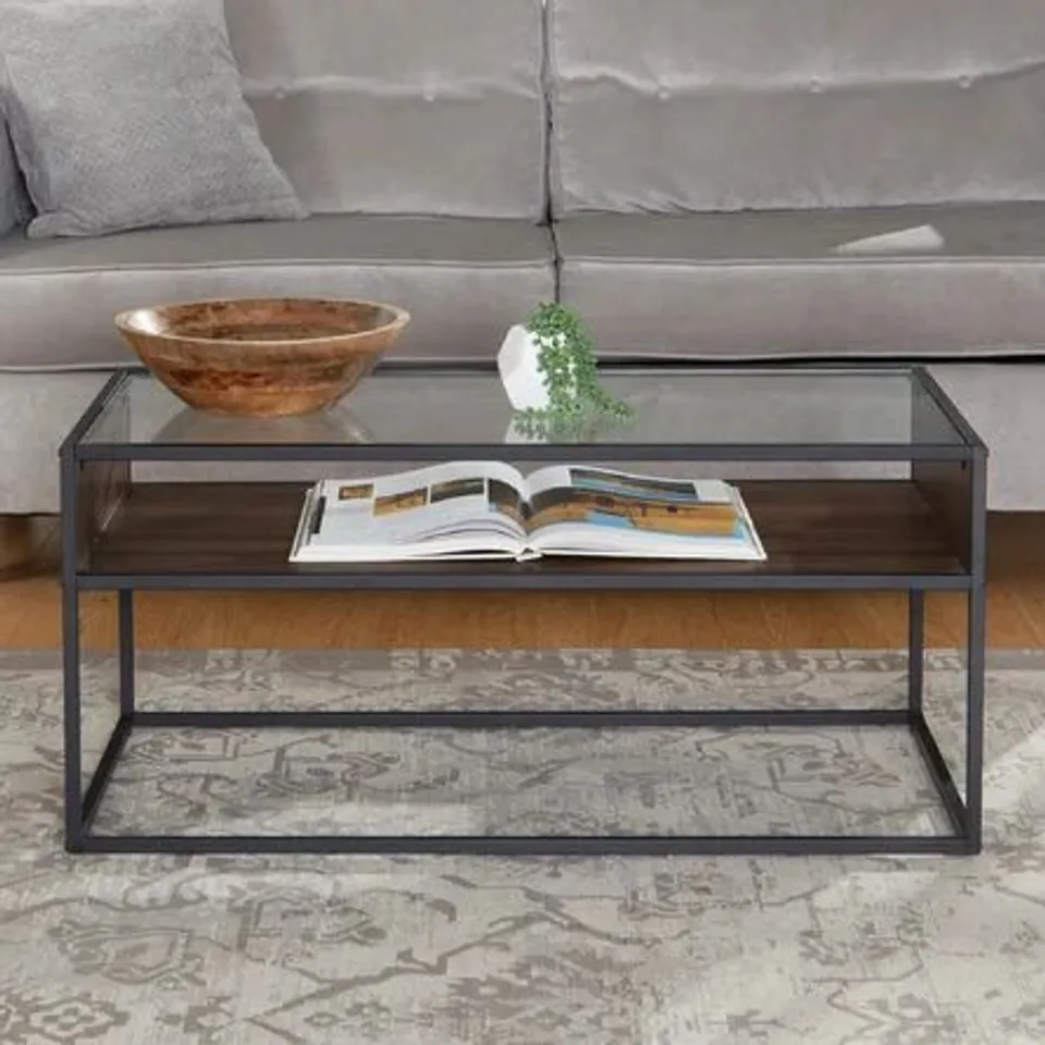 BOXED FRAME COFFEE TABLE WITH STORAGE 