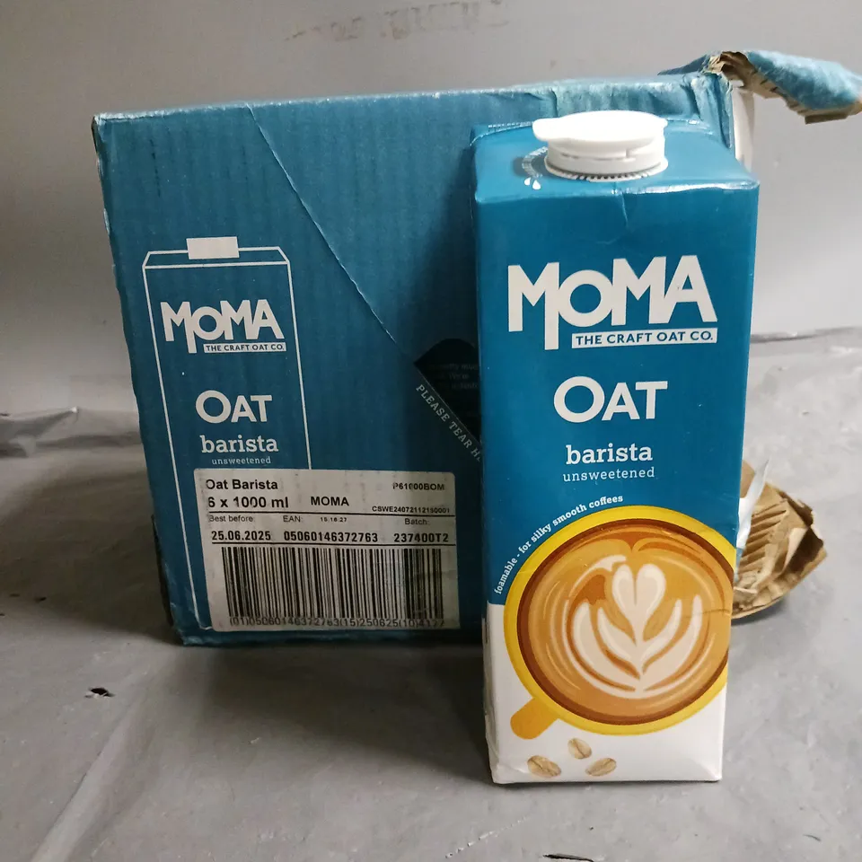 MULTIPACK OF MOMA OAT BARISTA UNSWEETENED - 6 X 1L