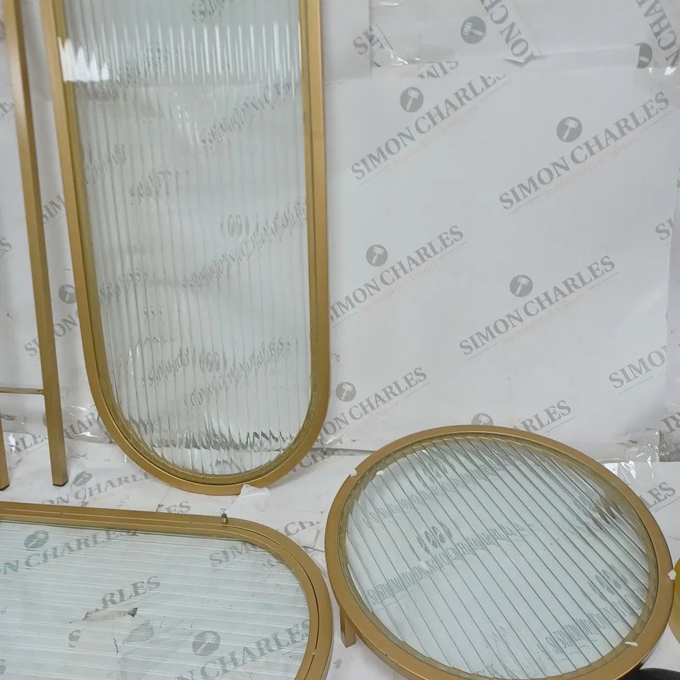 MY HOME STORIES FLUTED GLASS CONSOLE TABLE 