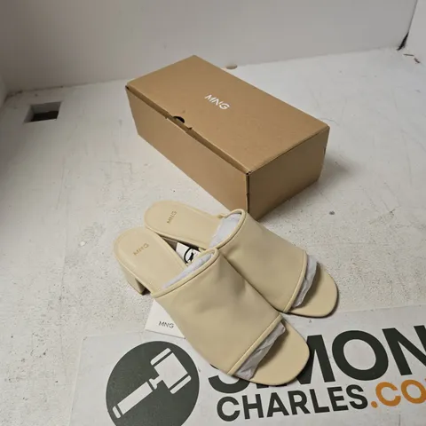 UK 5 (EU 38) MNG BY MANGO BEIGE OPEN-TOE MULE SANDALS
