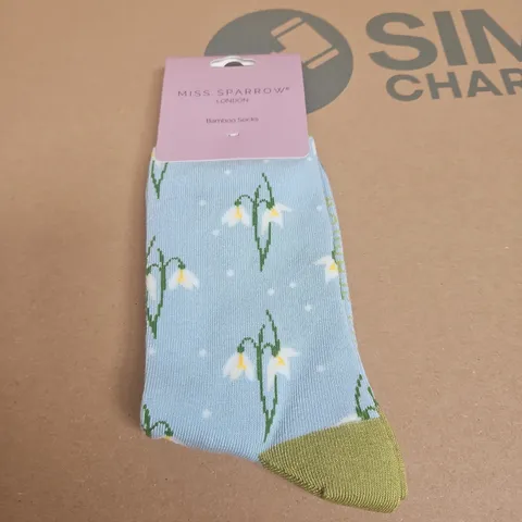 MISS SPARROW LONDON BAMBOO SOCKS – BABY BLUE, ONE SIZE (UK 3-7, EU 36-41)