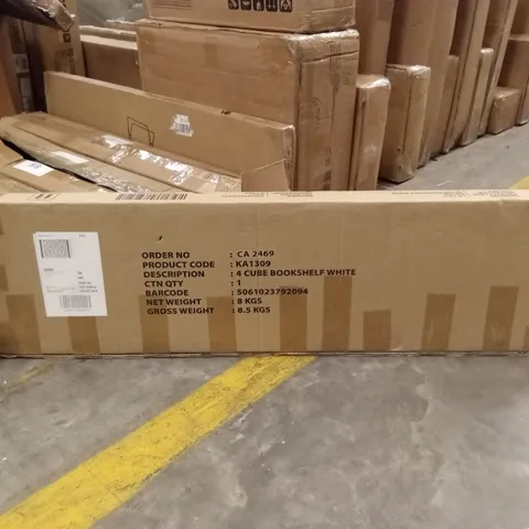 BOXED 4 CUBE BOOKSHELF - WHITE (1 BOX)