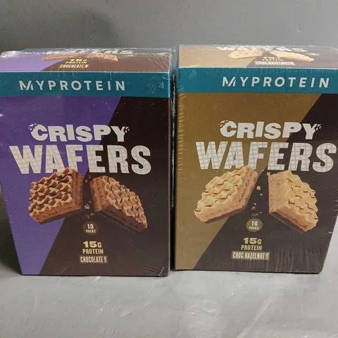 LOT OF 2 SEALED MYPROTEIN 10-PACKS OF CRISPY WAFERS