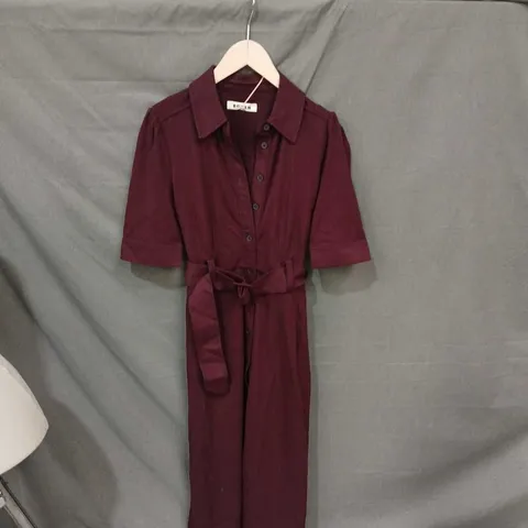 BODEN BURGUNDY BELTED SHIRT DRESS – WOMEN'S UK SIZE 12 