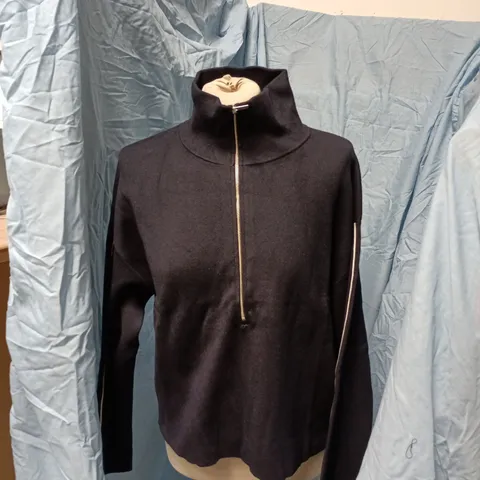 MNG BLACK KNIT HALF-ZIP SWEATER – SIZE S