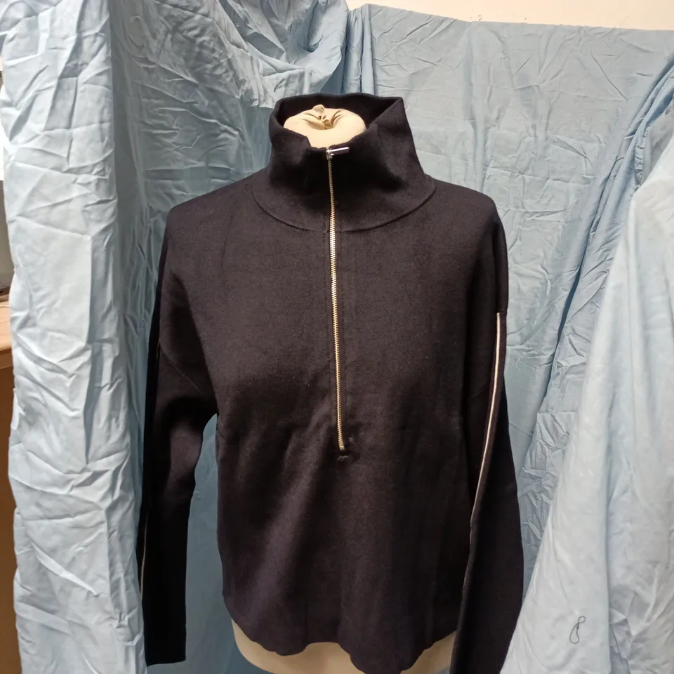 MNG BLACK KNIT HALF-ZIP SWEATER – SIZE S