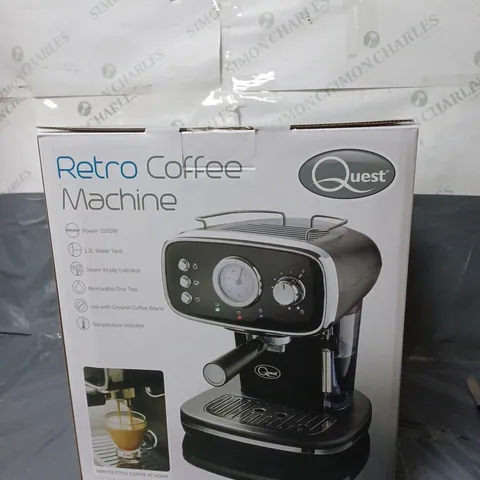 QUEST RETRO COFFEE MACHINE 1100W BLACK