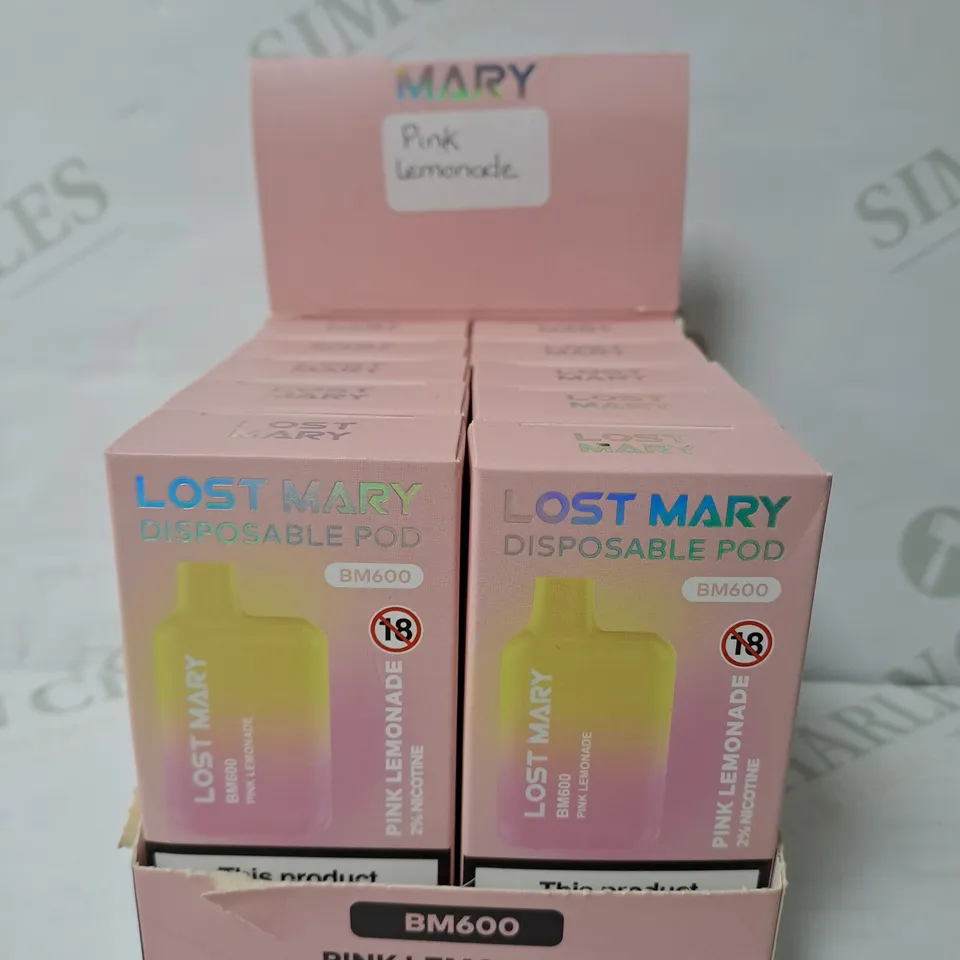 BOX OF 10 LOST MARY DISPOSABLE POD PINK LEMONADE 