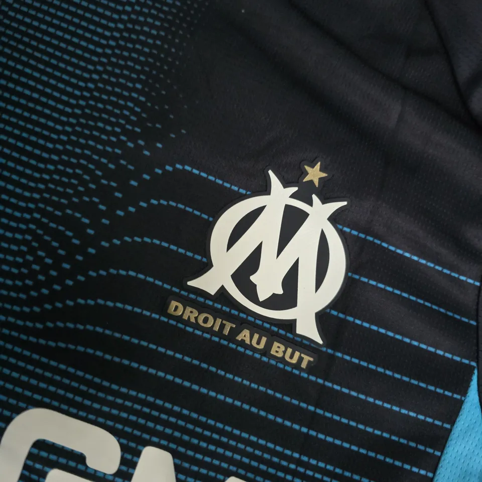 OLYMPIQUE DE MARSEILLE HOME FOOTBALL SHIRT - NAVY/LIGHT BLUE, PUMA, CM-CGM SPONSOR (#17 ROWE)