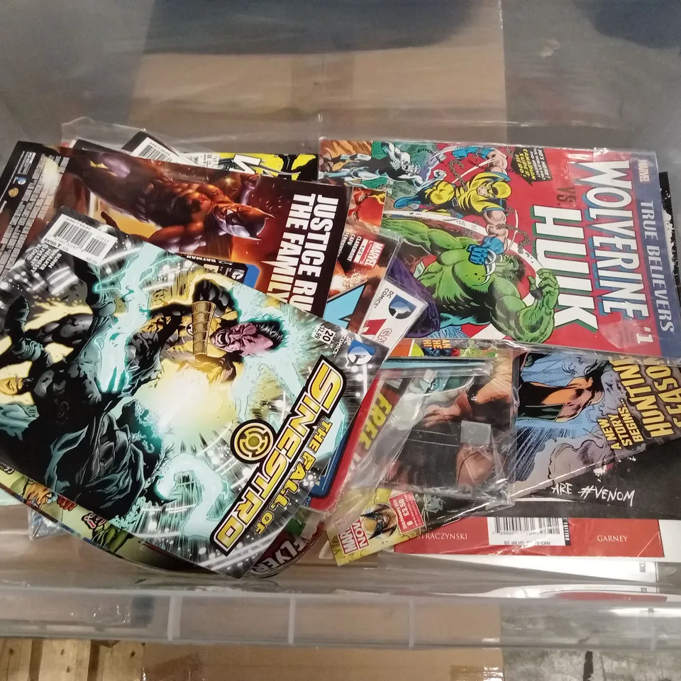 BOX TO CONTAIN A LARGE ASSORTMENT OF COMIC BOOKS AND SIMILAR RELATED READING MATERIAL