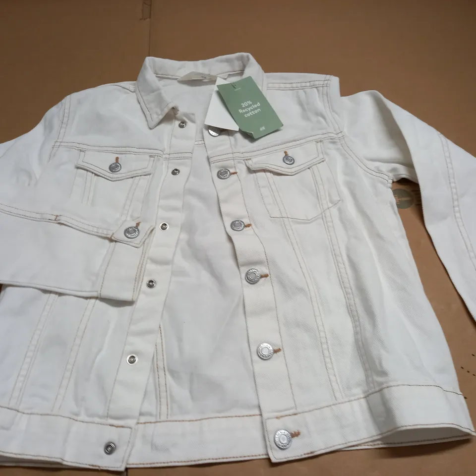 H&M KIDS WHITE DENIM JACKET - 8/9 YRS