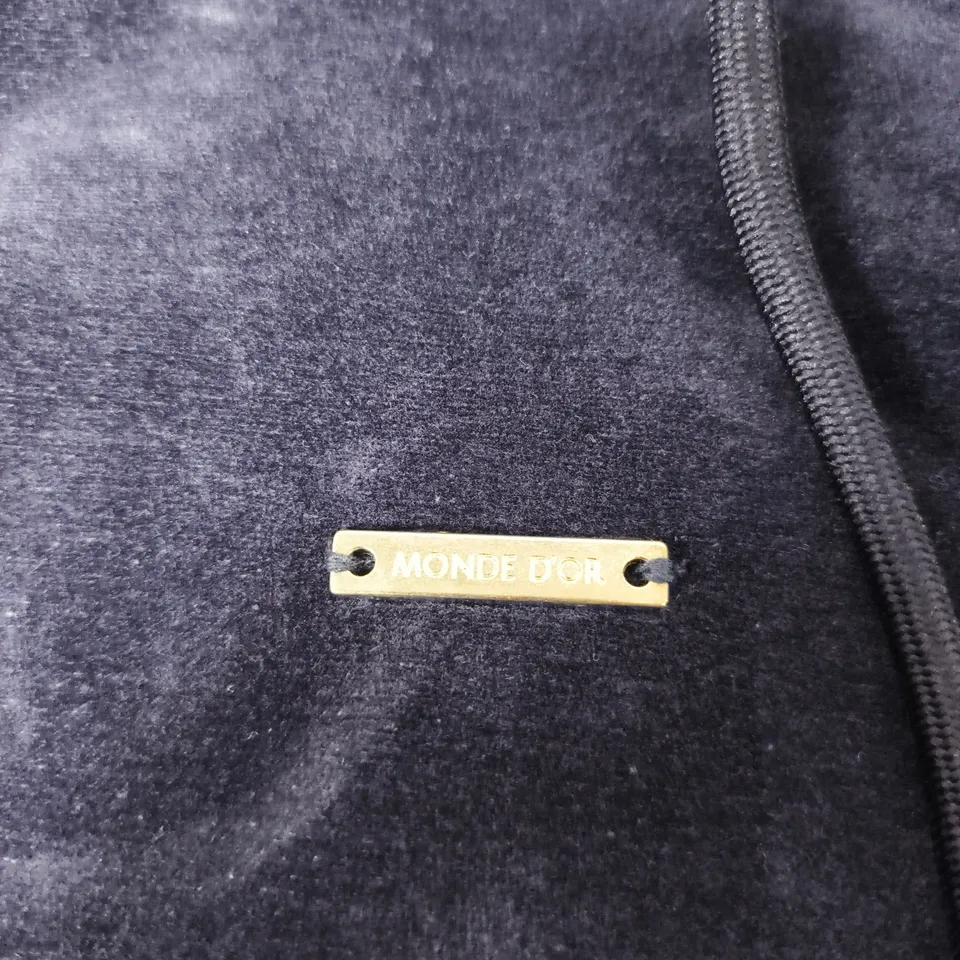 MONDE DOR NAVY VELVET HOODIE – SIZE M