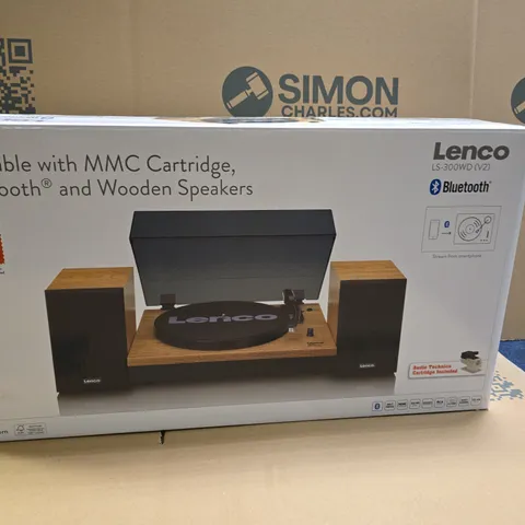 BOXED LENCO LS-300BK V2 TURNTABLE WITH BLUETOOTH
