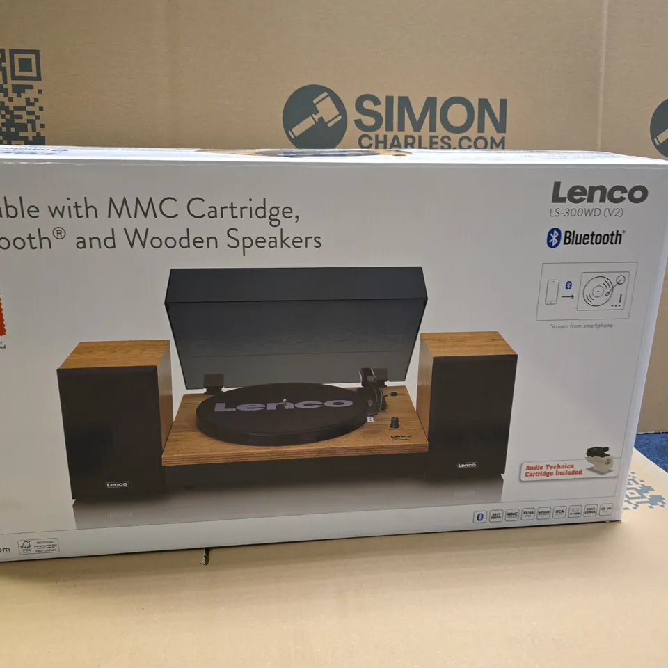 BOXED LENCO LS-300BK V2 TURNTABLE WITH BLUETOOTH 