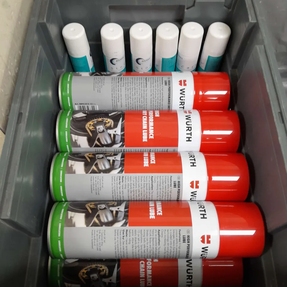 APPROXIMATELY 12 ASSORTED AEROSOLS TO INCLUDE CREP PROTECT , AIR FRESHENER , SHAVE GEL , ETC 