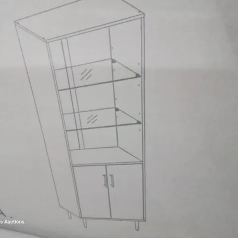 BOXED 68" BOOKMATCH HUTCH SOLID BLACK