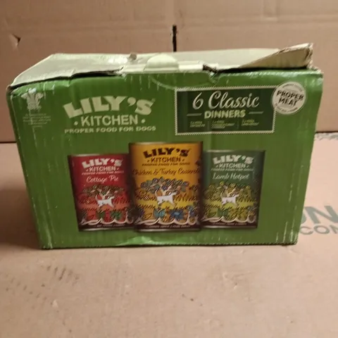 LILY'S KITCHEN 6 CLASSIC DINNERS DOG FOOD VARIETY PACK 400G PER CAN