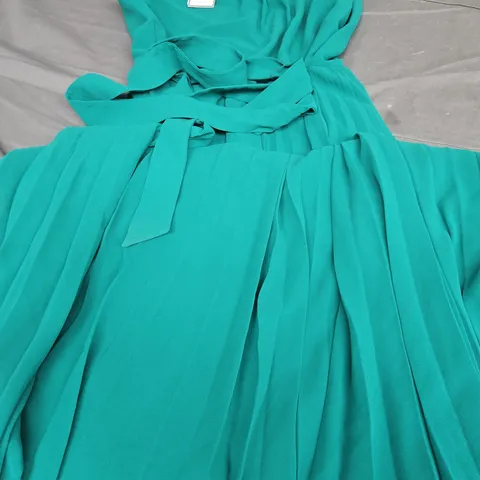 HOBBD LONDON BLYTHE MIDI DRESS, GREEN - UK SIZE 12 