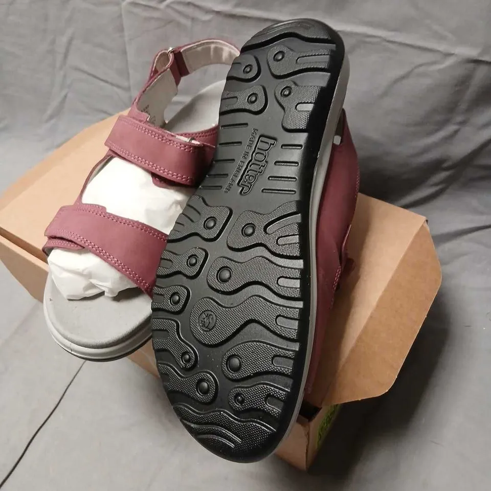 HOTTER CANTER WIDE SANDALS – DARK ROSE (UK 7.5 / US 9.5 / EU 41) – PAIR