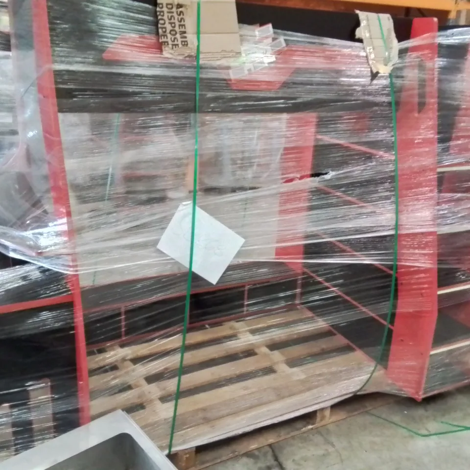 EAGLE 90CM SINGLE GAMING HIGH SLEEPER BLACK AND RED