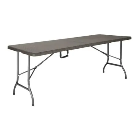 BOXED BOLERO RATTAN RECTANGULAR CENTRE FOLDING TABLE BROWN 6FT