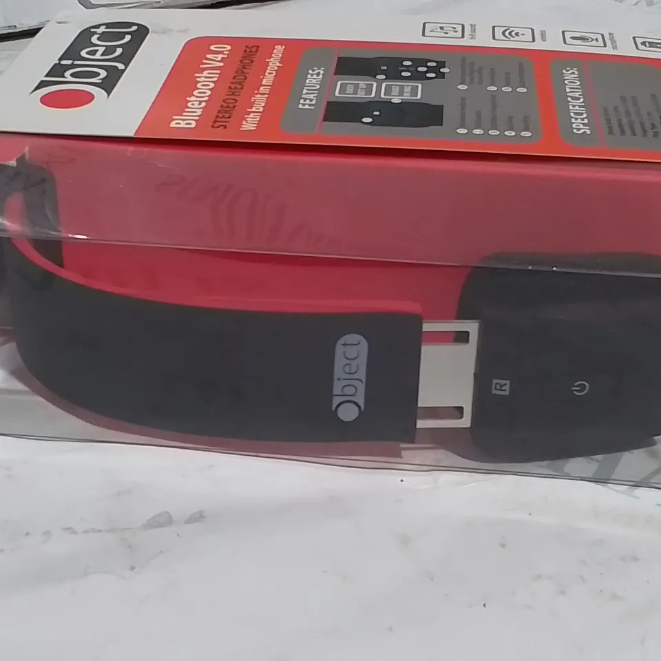 BOXED OBJECT BLUETOOTH STEREO HEADSET - RED