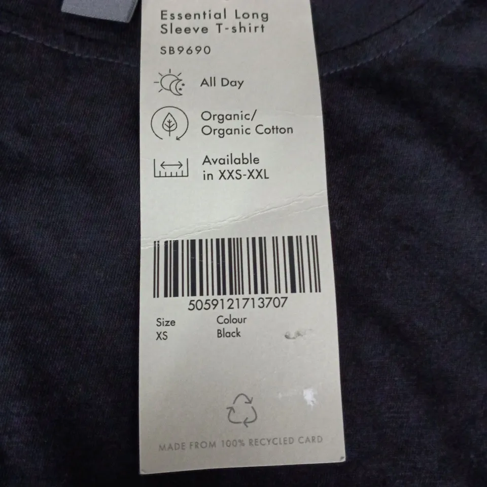 SWEATY BETTY LONDON ESSENTIAL LONG SLEEVE T-SHIRT IN BLACK SIZE XS