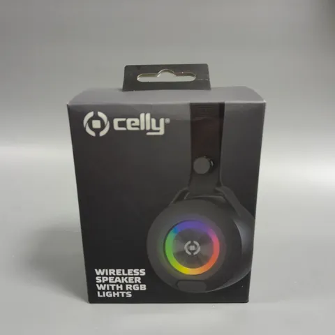 BOXED SEALED CELLY WIRELESS SPEAKER WITH RGB LIGHTS