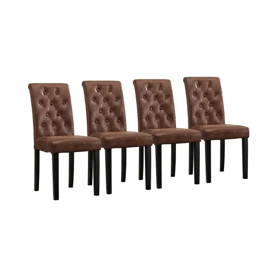 PAIR OF BRAINARD UPHOLSTERED DINING CHAIRS IN BROWN