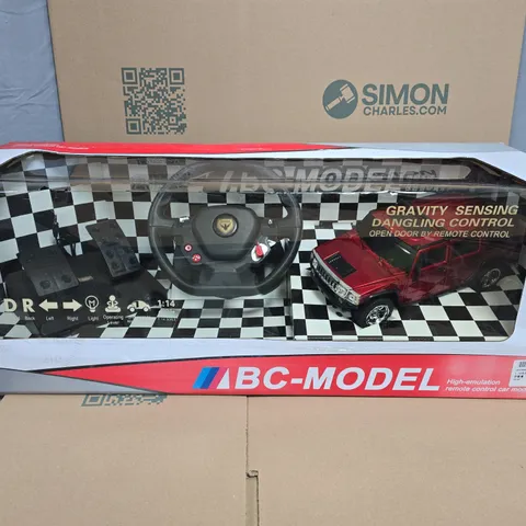 BC TOYS RC MODEL CAR WITH STEERING WHEEL & PEDALS – 1:14 SCALE, BOXED