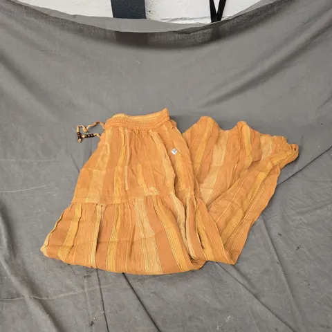 PASSENGER ZEPHYR WOVEN MAXI SKIRT IN SPRUCE YELLOW STRIPE SIZE XL