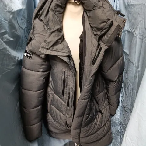 SUPERDRY PADDED JACKET WITH HOOD – GREY - MEN'S - SIZE L