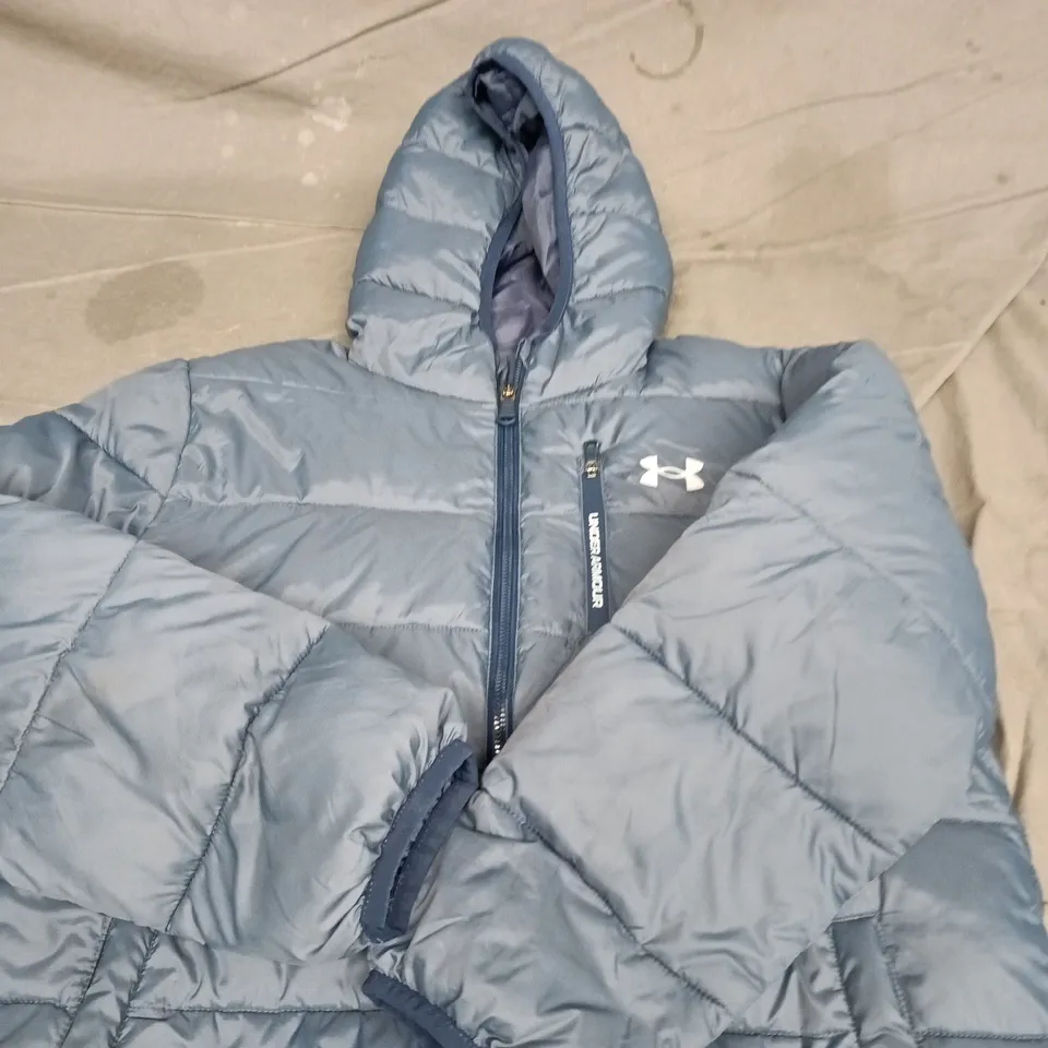 UNDER ARMOUR KIDS' PUFFER JACKET WITH HOOD – NAVY, 12-13 YEARS