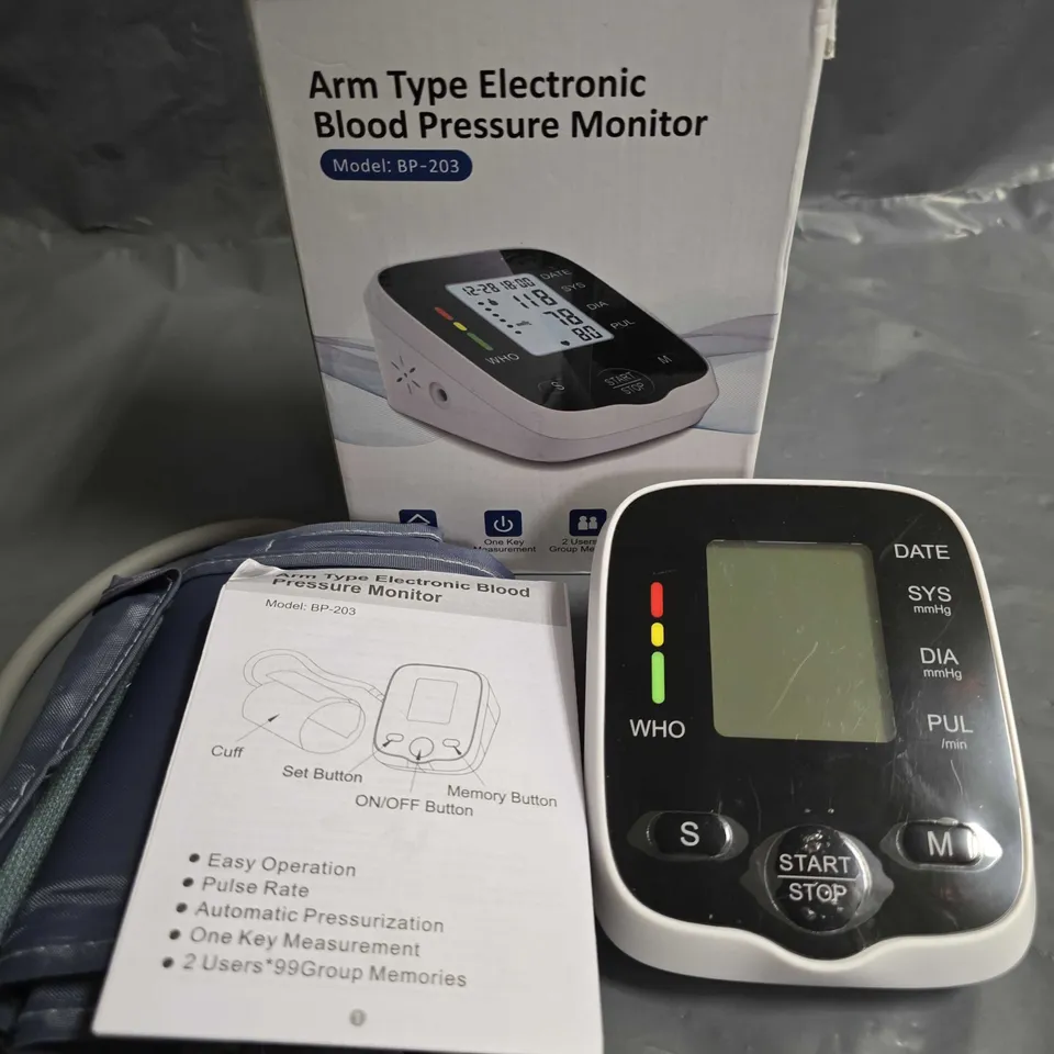 ARM TYPE ELECTRONIC BLOOD PRESSURE MONITOR