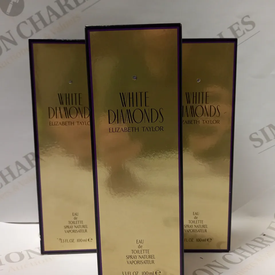 LOT OF 5 X 100ML ELIZABETH TAYLOR WHITE DIAMOND EAU DE TOILETTE