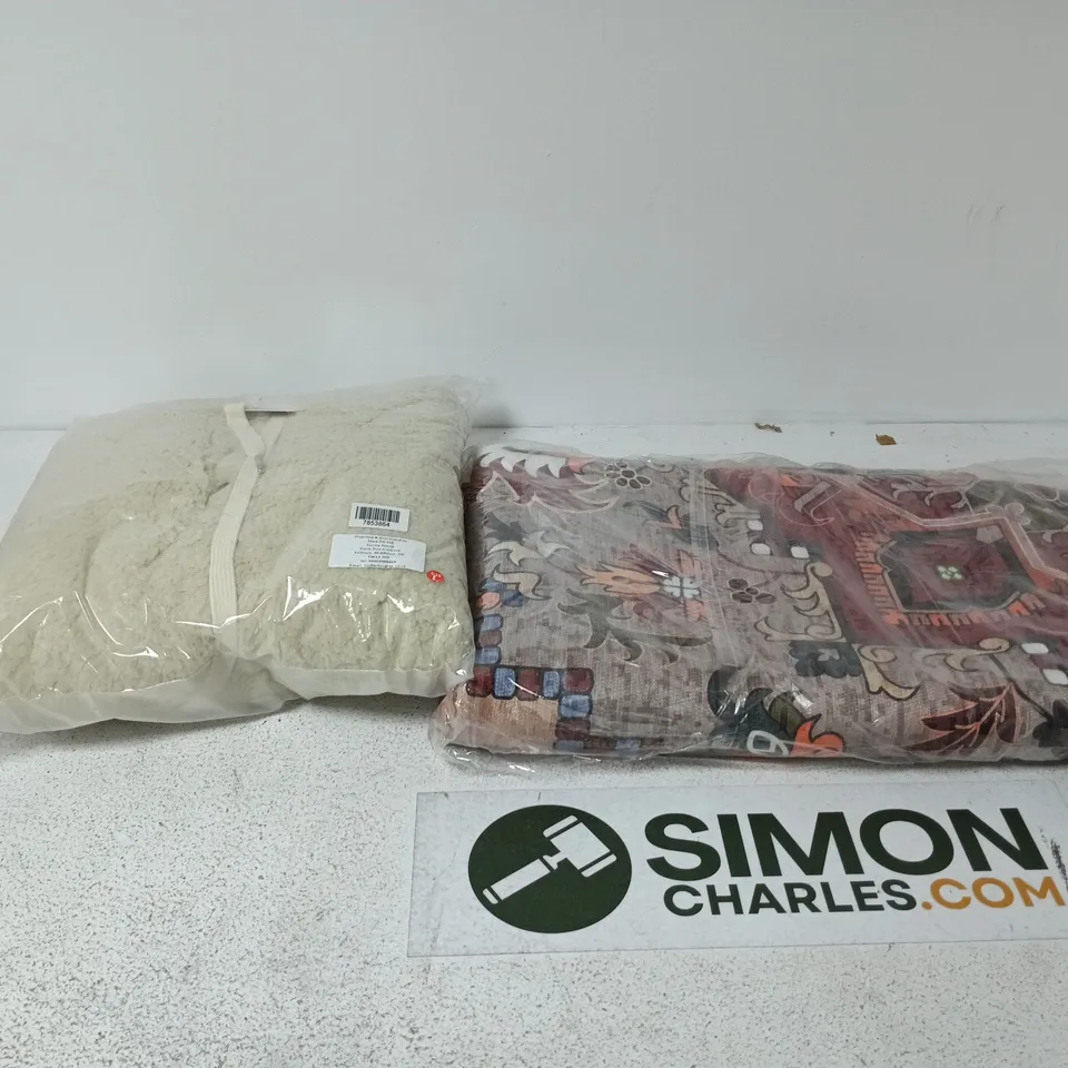 BOX OF APPROXIMATELY 12 ASSORTED ITEMS TO INCLUDE RUG ETC