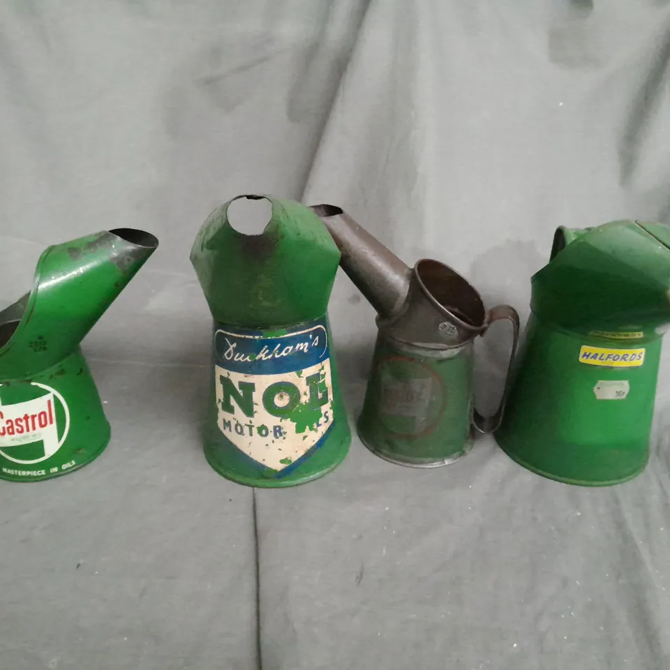 SET OF 4 VINTAGE OILCANS 