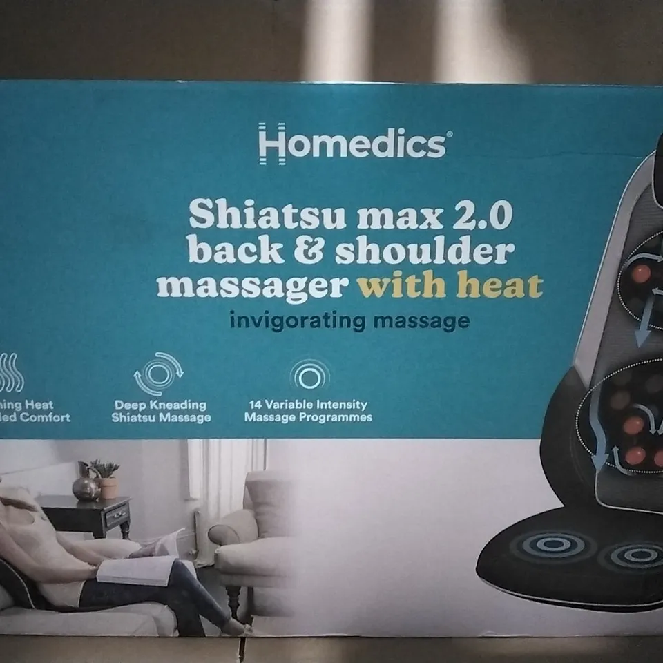 BOXED HOMEDICS SHIATSU MAX 2.0 BACK & SHOULDER MASSAGER WITH HEAT