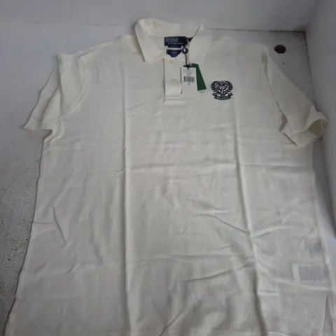 RALPH LAUREN POLO SHIRT – WHITE, MEN'S XL (OFFICIAL WIMBLEDON MERCHANDISE)