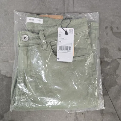 MANGO DENIM SHORTS IN GREEN SIZE EU 36