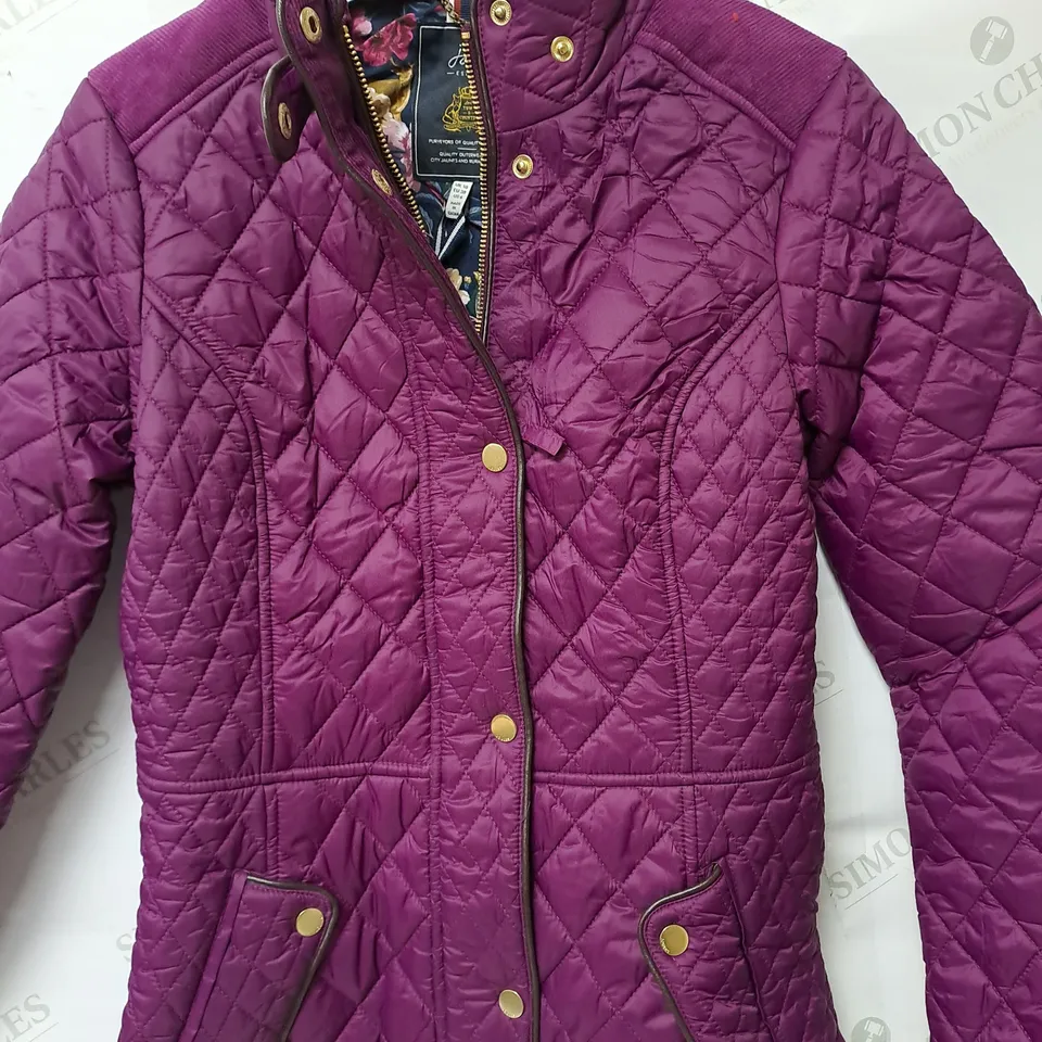 JOULES NEWDALE QUILTED JACKET SIZE 10 DARK PURPLE 