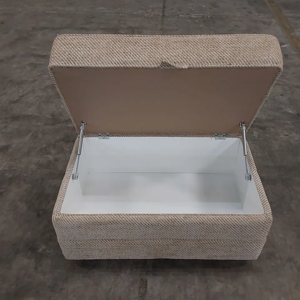 DESIGNER FABRIC OTTOMAN STORAGE FOOTSTOOL 