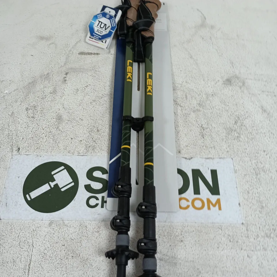 LEKI LEGACY LITE AS TREKKING POLES – SPEED LOCK, PAIR (GREEN CAMOUFLAGE)