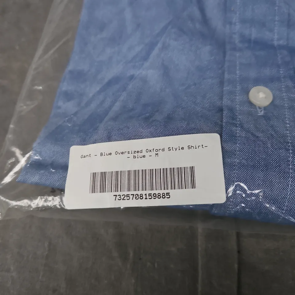 GANT BLUE OVERSIZED OXFORD STYLE SHIRT – M (MEN'S), SEALED