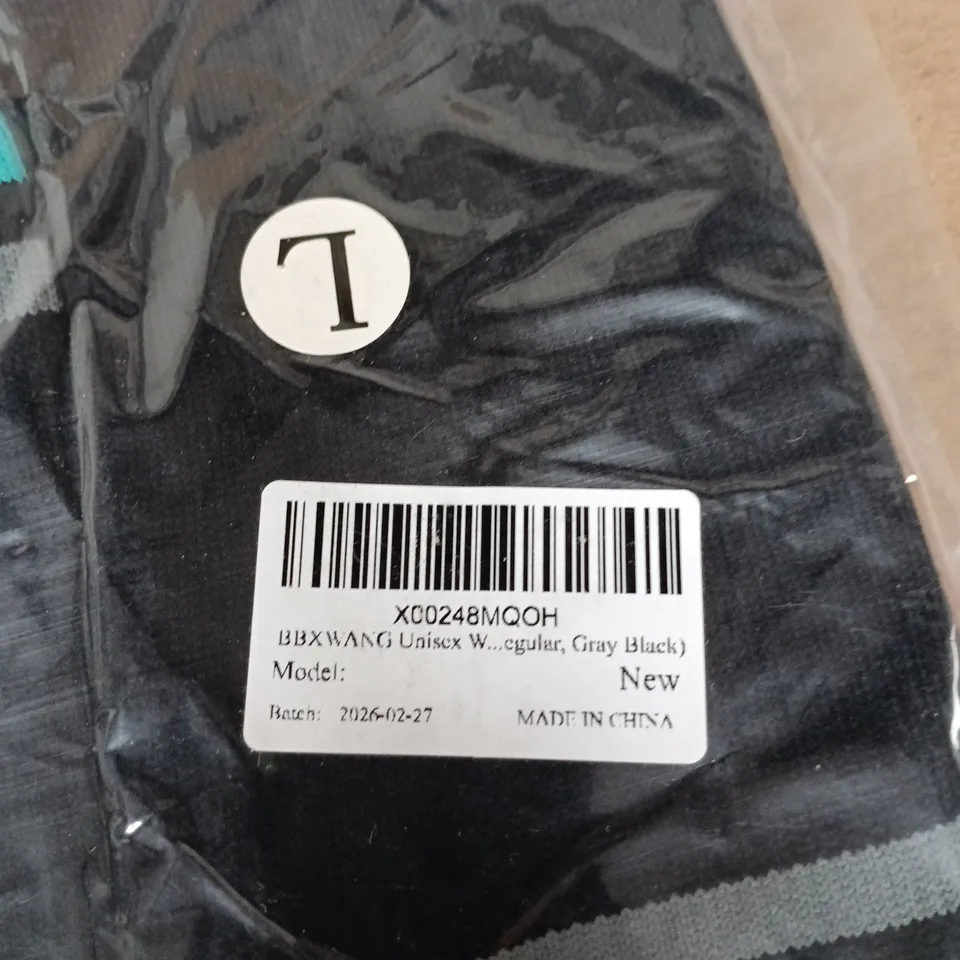 BBXWANG UNISEX SOCKS – BLACK WITH TEAL & GREY STRIPES (NEW)