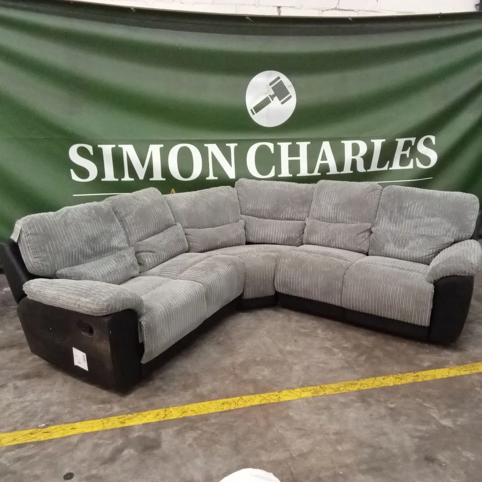 SIENNA FABRIC/FAUX LEATHER HIGH BACK RECLINER CORNER GROUP SOFA RRP £1499