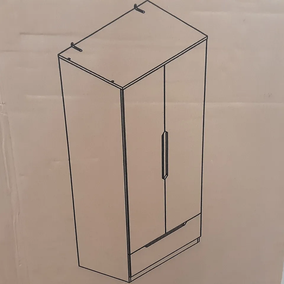 BOXED LARSON DOUBLE WARDROBE IN GREY- H190 X W76 X D52 CM ( 2 BOXES )