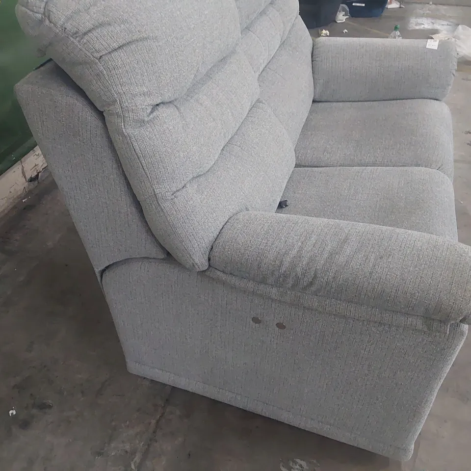 QUALITY BRITISH DESIGNER G PLAN MALVERN POWER RECLINING TWO SEATER SOFA MASCA SMOKE FABRIC